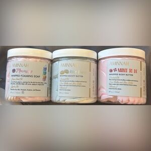 $96 Retail Bundle-Aminnah Bundle- Whipped Foaming Soap and Body Butter Trio -